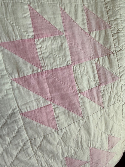 Pink and White Double X Quilt