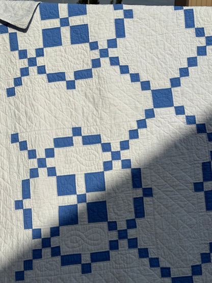 Blue And White Burgoyne Surrounded Quilt