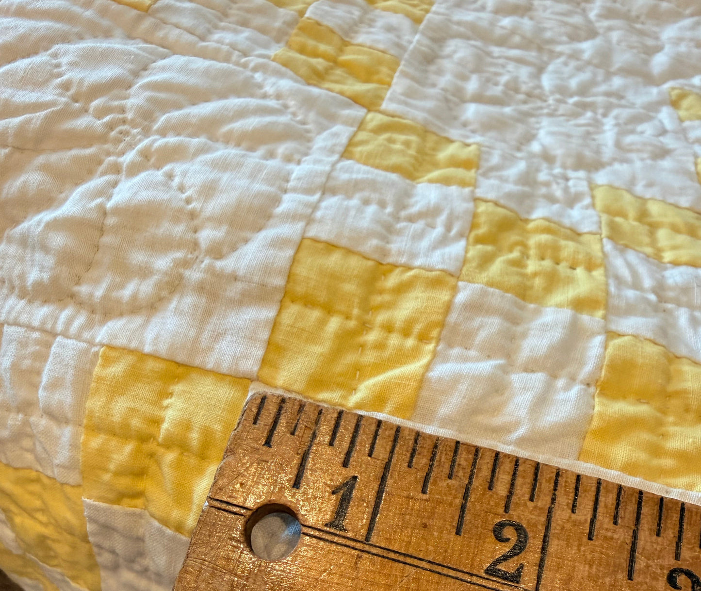 Double 9 Patch Quilt in Sunny Yellow and White