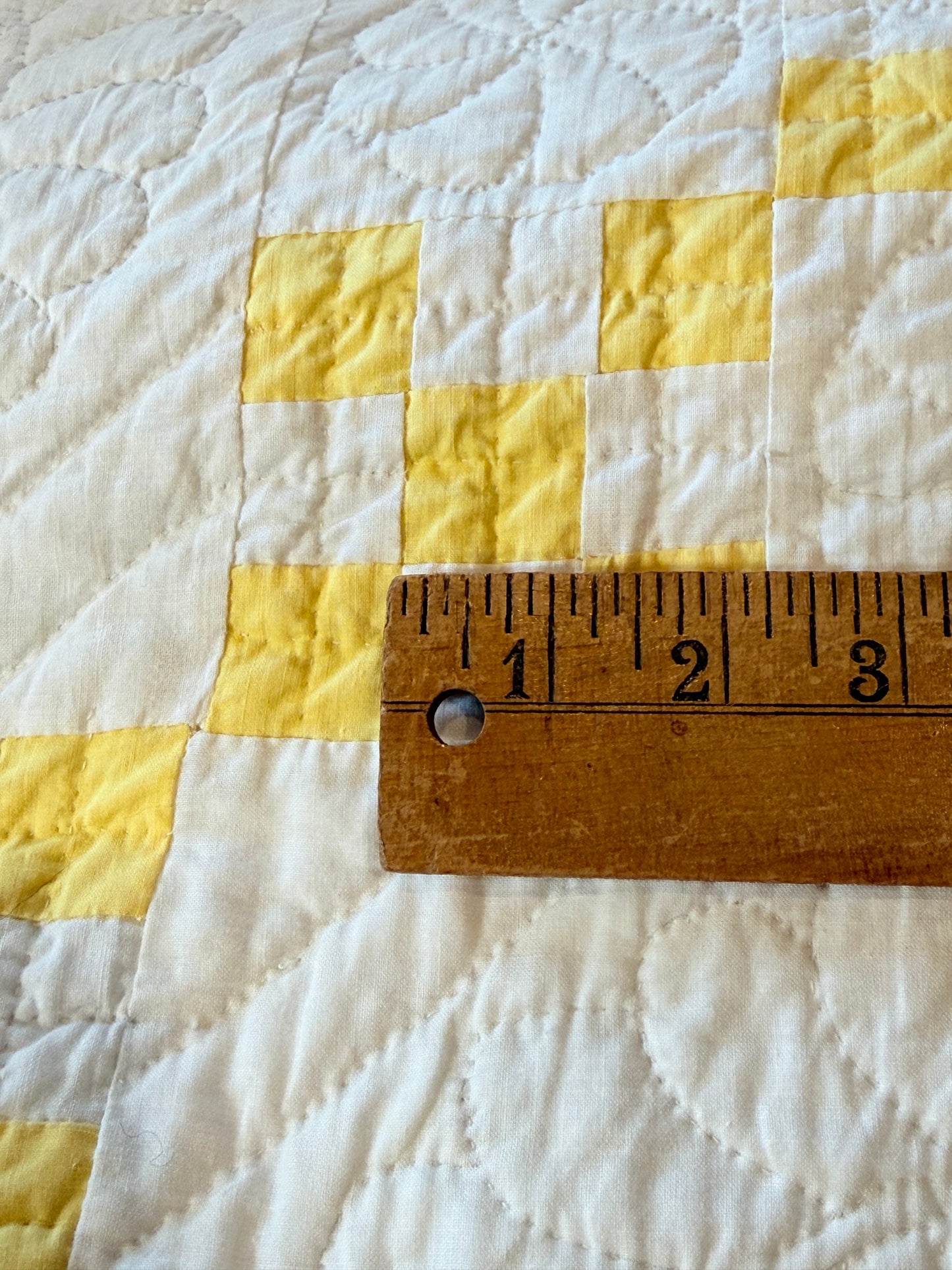 Double 9 Patch Quilt in Sunny Yellow and White