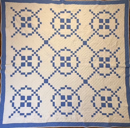 Blue And White Burgoyne Surrounded Quilt