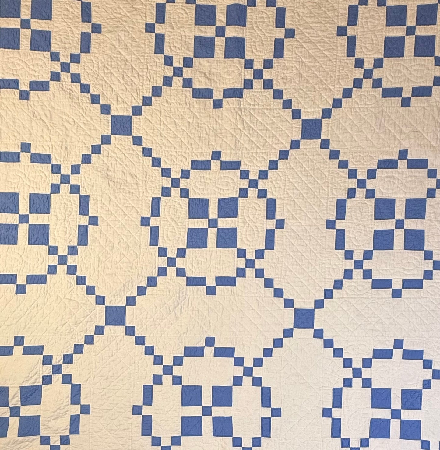 Blue And White Burgoyne Surrounded Quilt