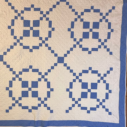 Blue And White Burgoyne Surrounded Quilt
