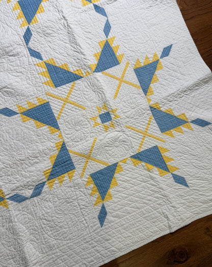 Fine Unique Feathered Stars with Mini Stars Quilt