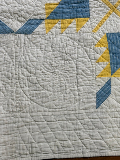 Fine Unique Feathered Stars with Mini Stars Quilt