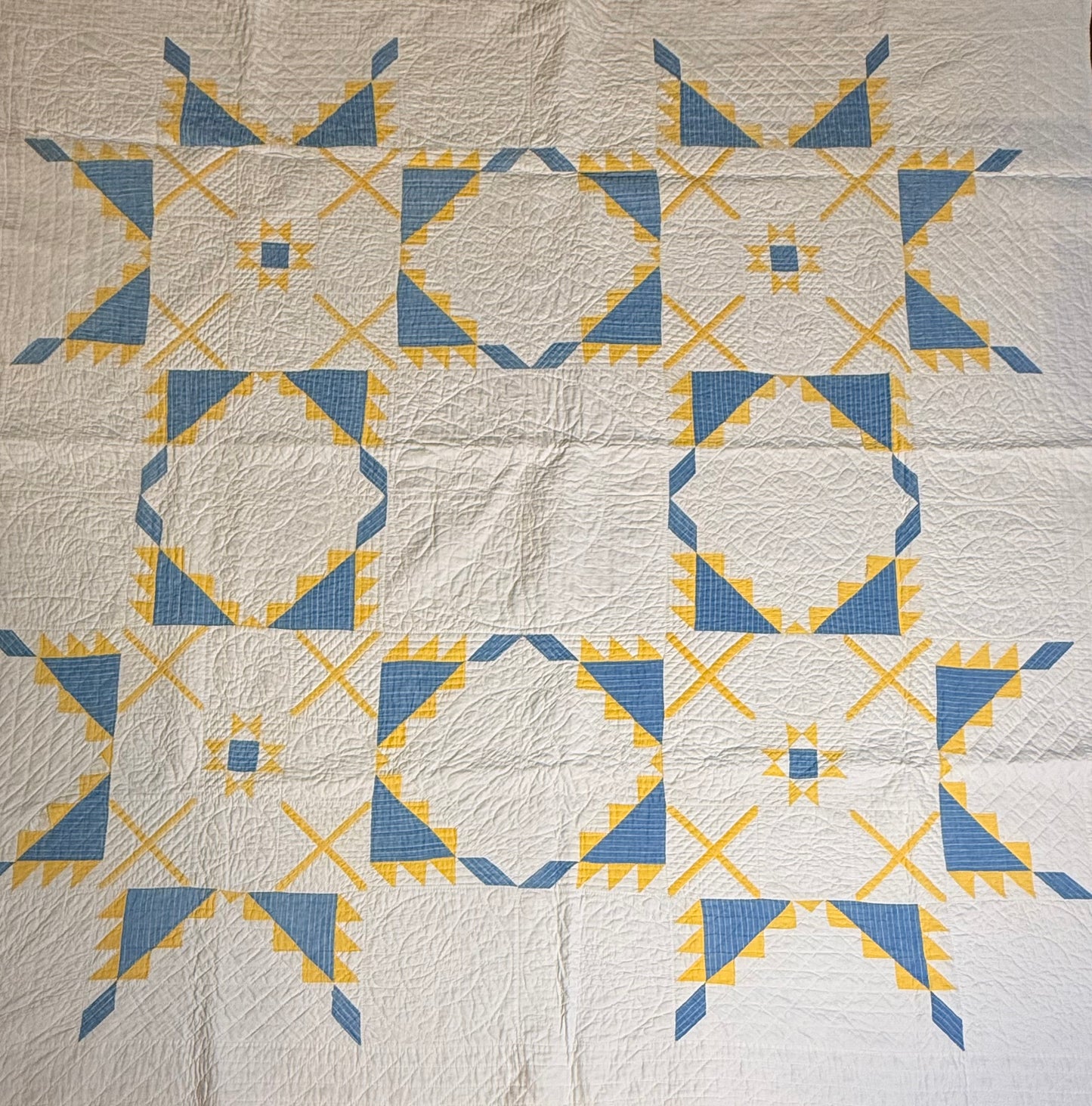 Fine Unique Feathered Stars with Mini Stars Quilt