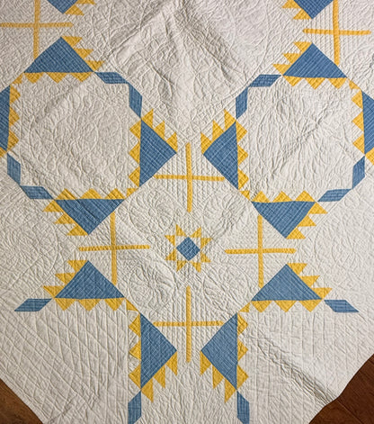 Fine Unique Feathered Stars with Mini Stars Quilt