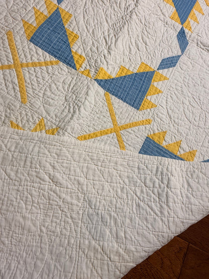 Fine Unique Feathered Stars with Mini Stars Quilt