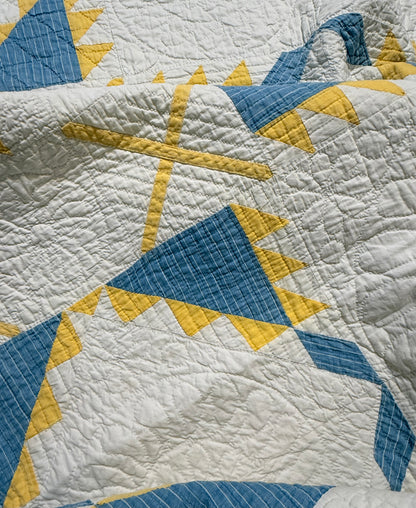 Fine Unique Feathered Stars with Mini Stars Quilt