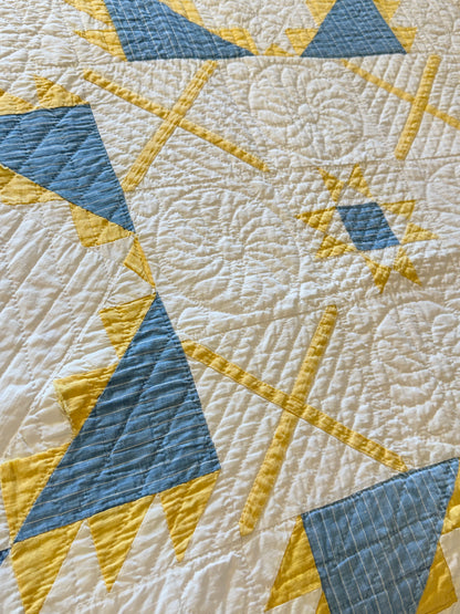 Fine Unique Feathered Stars with Mini Stars Quilt