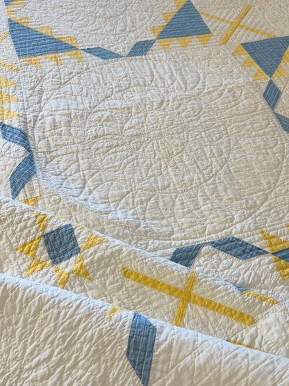 Fine Unique Feathered Stars with Mini Stars Quilt