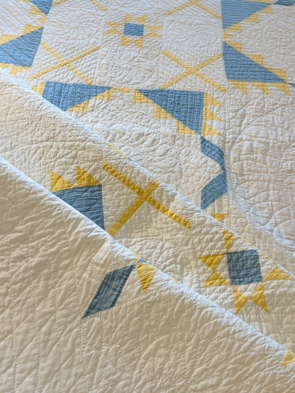 Fine Unique Feathered Stars with Mini Stars Quilt