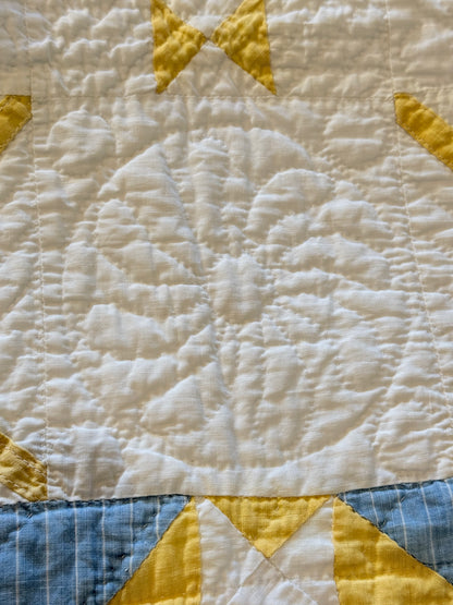 Fine Unique Feathered Stars with Mini Stars Quilt