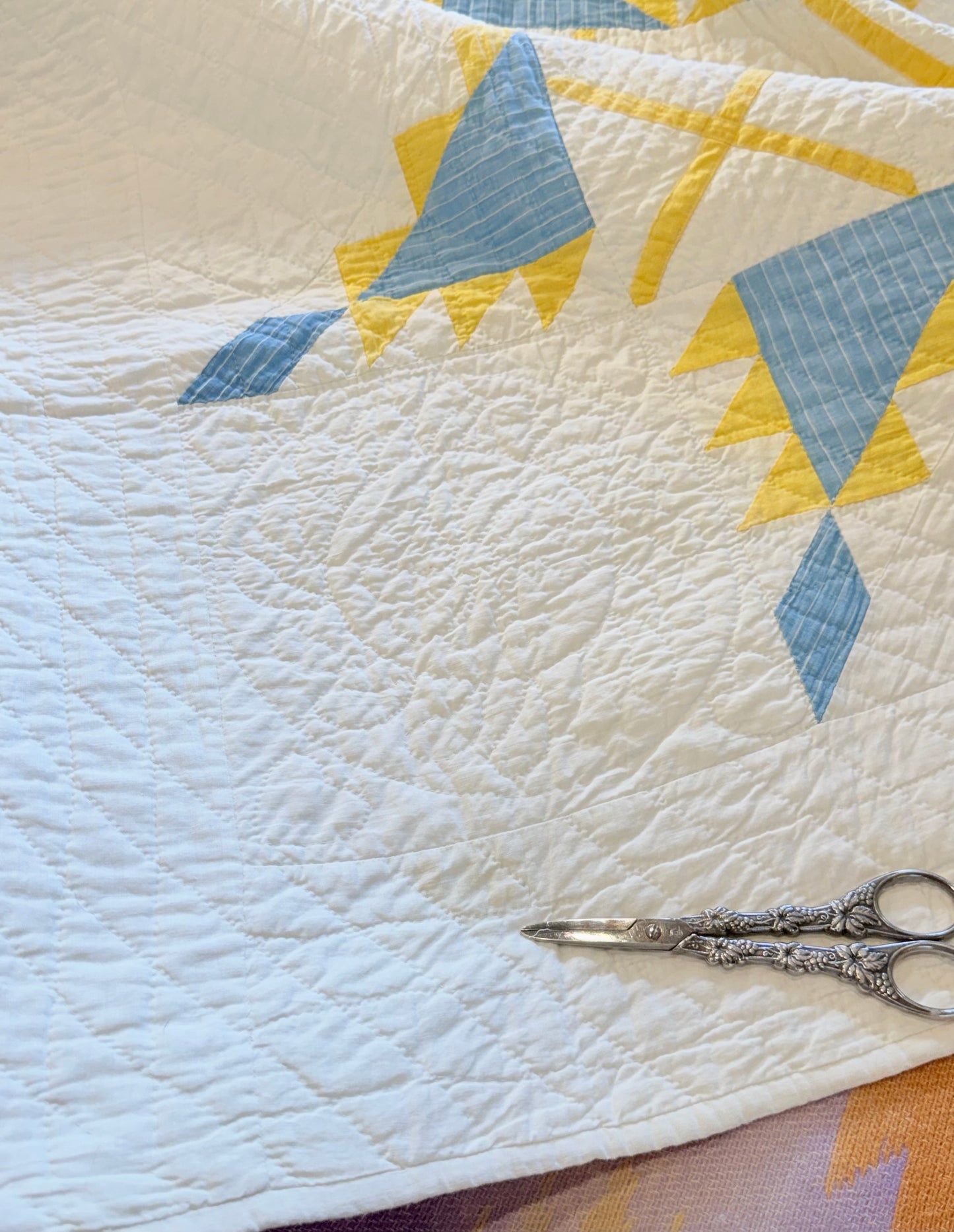 Fine Unique Feathered Stars with Mini Stars Quilt