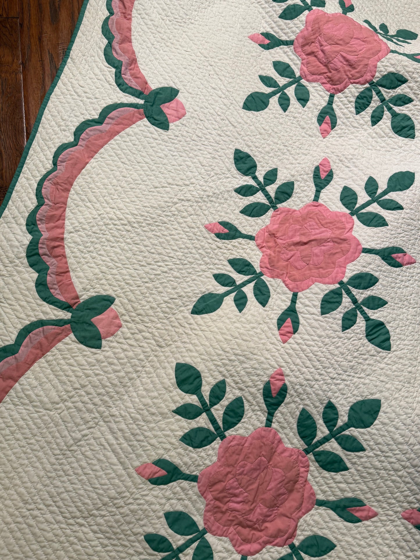 Pink Rose Appliqué Quilt