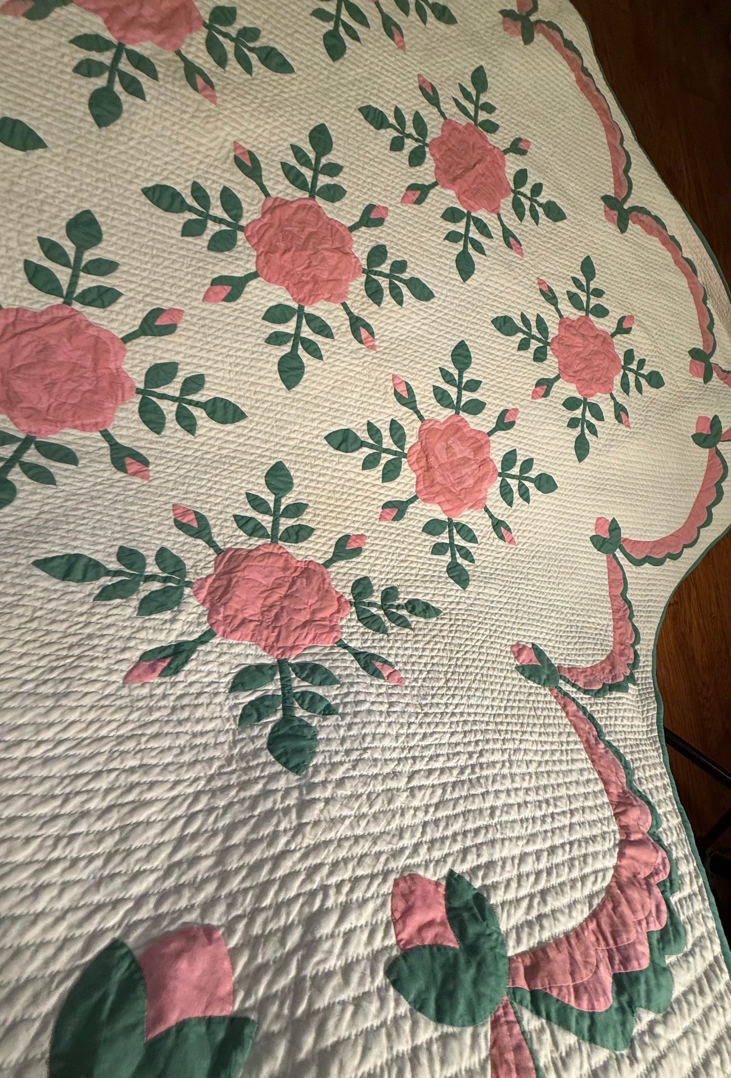Pink Rose Appliqué Quilt