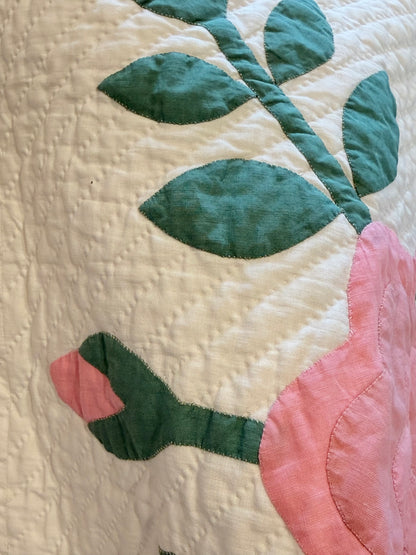 Pink Rose Appliqué Quilt