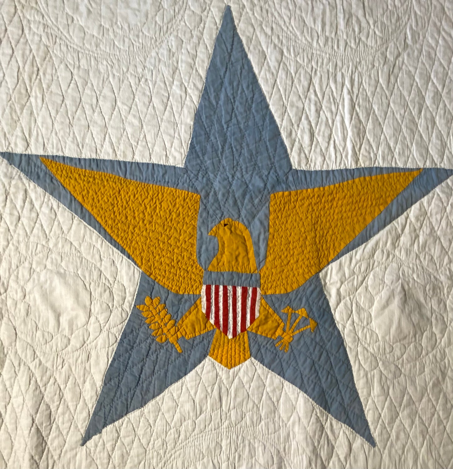 American Patriotic 33rd Coast Artillery Eagle and Star Quilt