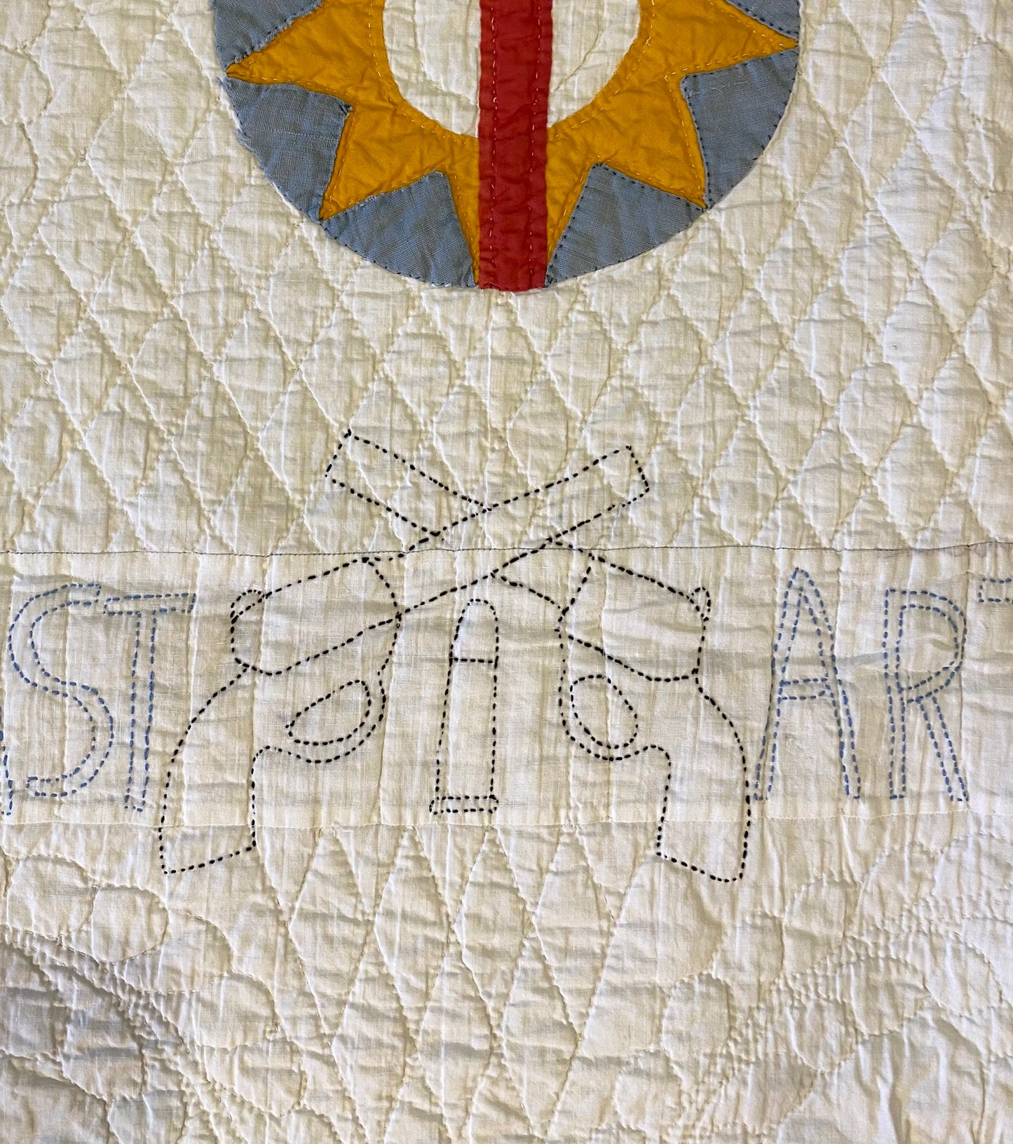 American Patriotic 33rd Coast Artillery Eagle and Star Quilt