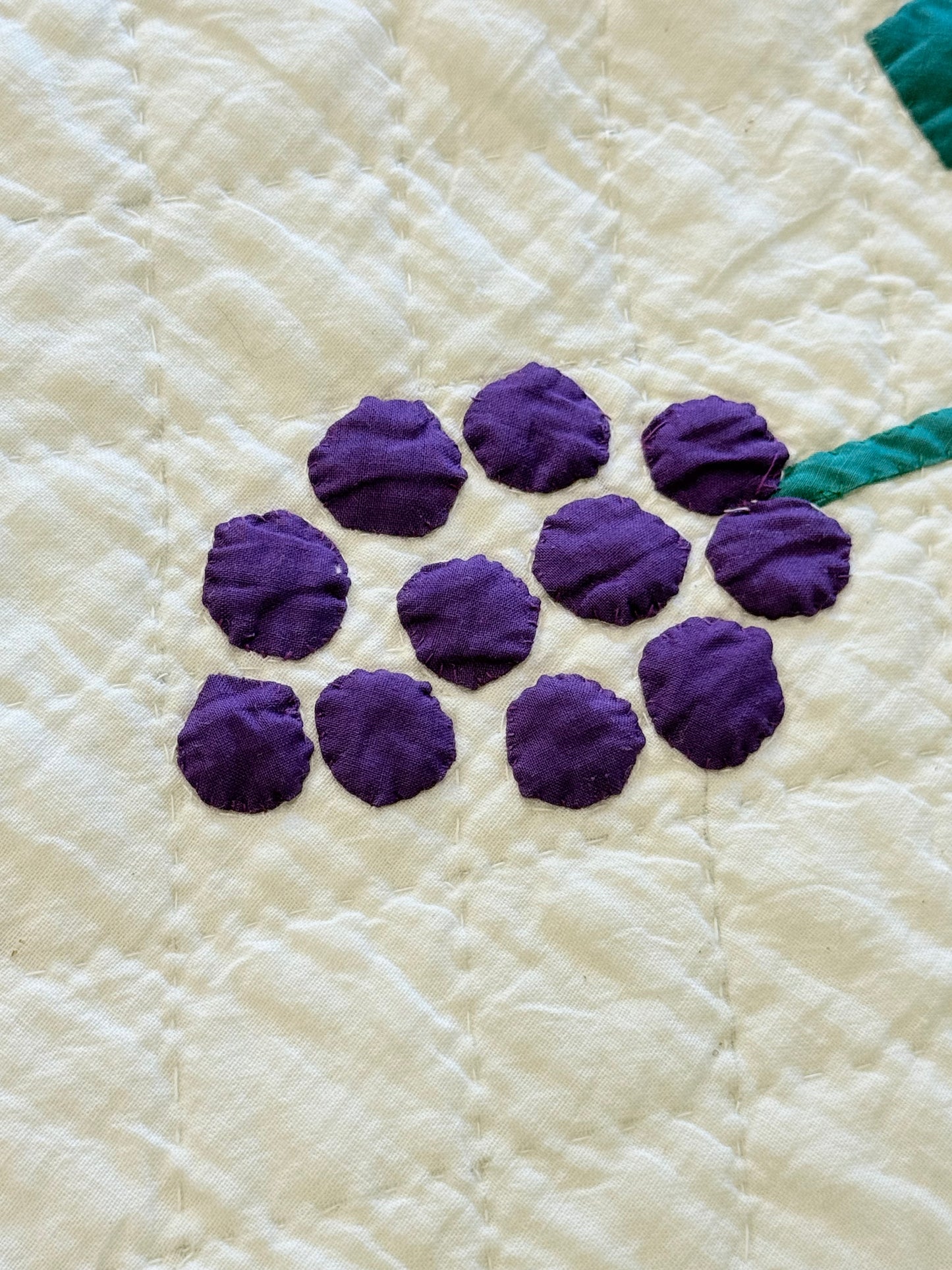 Medallion Vineyard of Grapes Appliqué Quilt