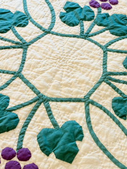 Medallion Vineyard of Grapes Appliqué Quilt
