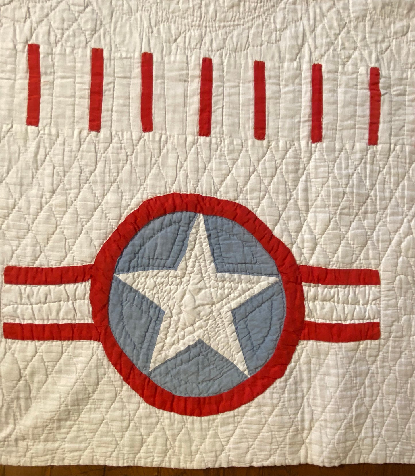 American Patriotic 33rd Coast Artillery Eagle and Star Quilt