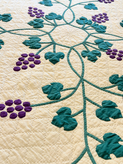Medallion Vineyard of Grapes Appliqué Quilt