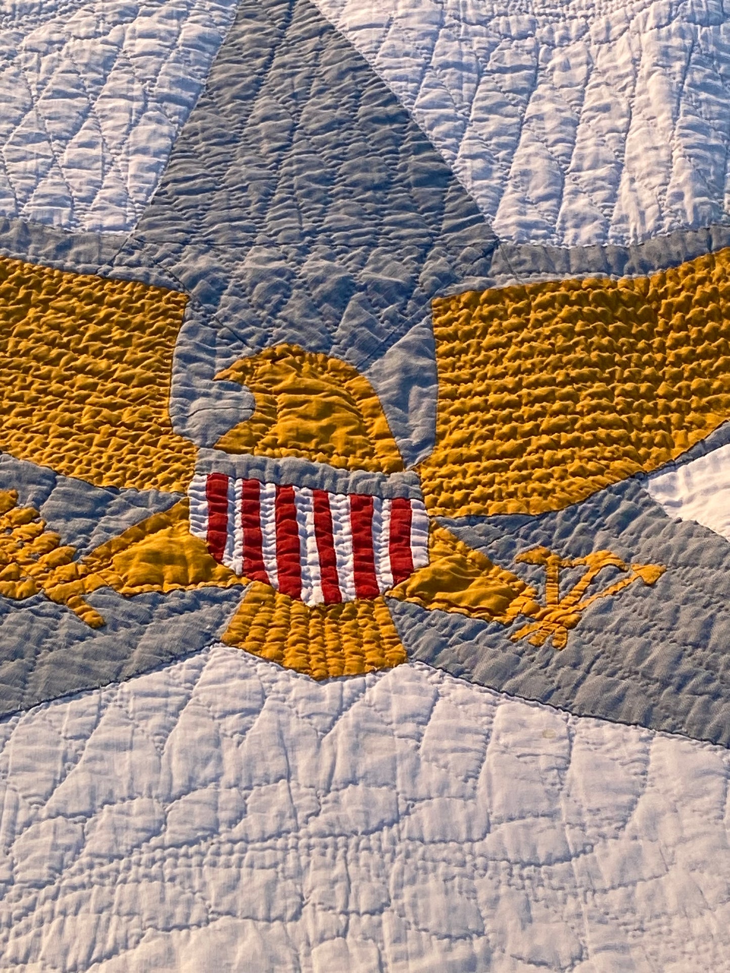 American Patriotic 33rd Coast Artillery Eagle and Star Quilt