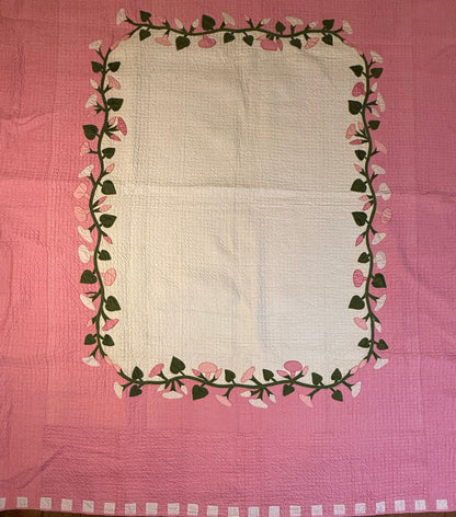 Morning Glory Appliqué Quilt with Blocks Border