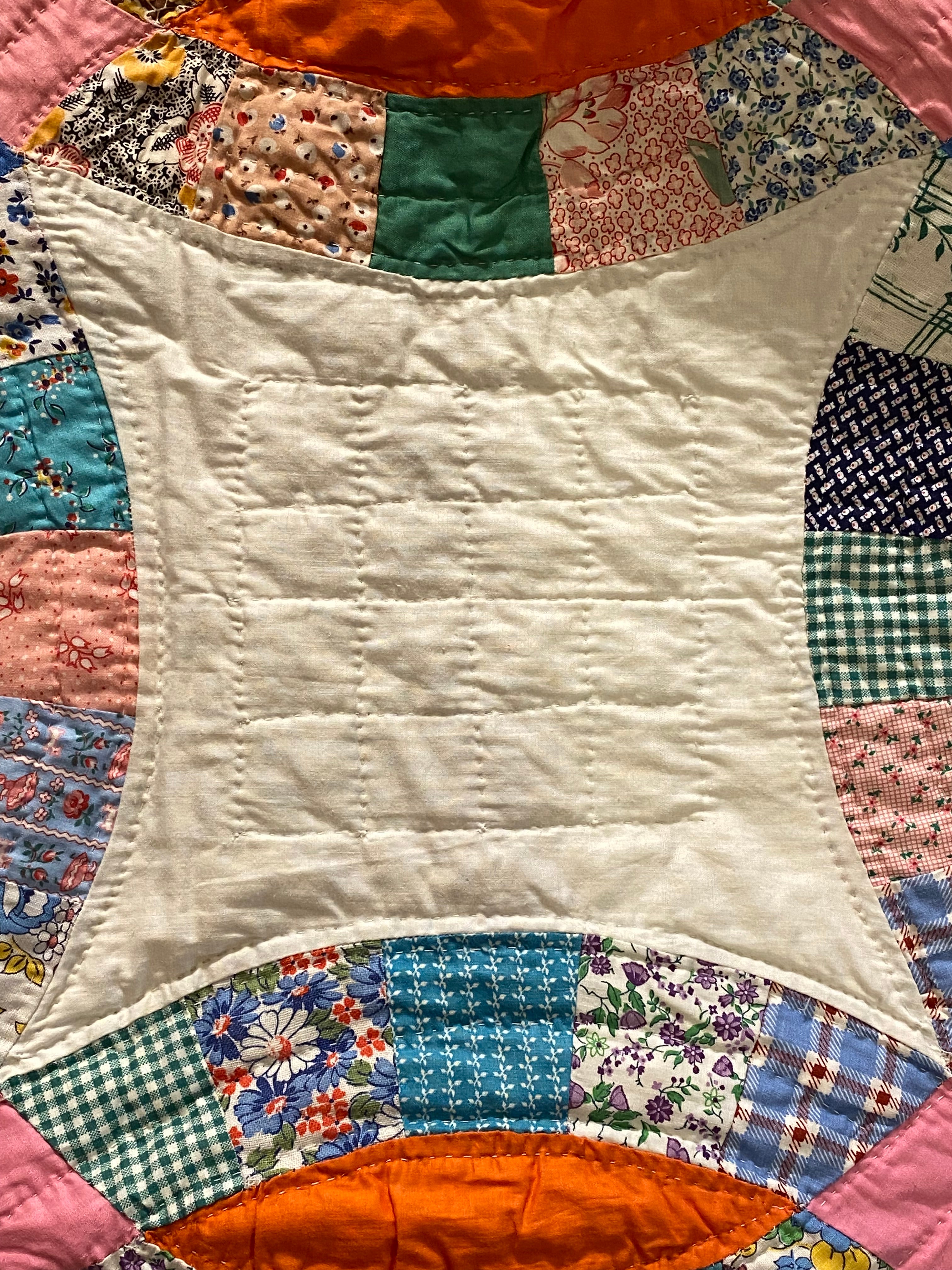 Vintage Double shops Wedding Ring Quilt 91x72