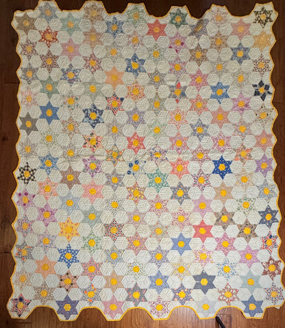 Smaller Scale Six Point Hexagonal Stars Quilt