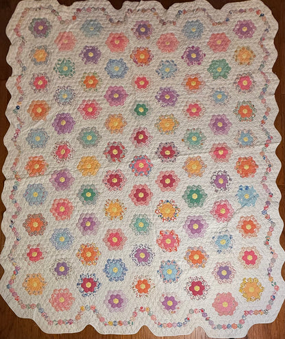 Small Scale Flower Garden Quilt with Border