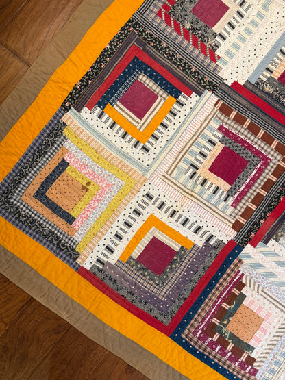Log Cabin Sunshine and Shadows Quilt