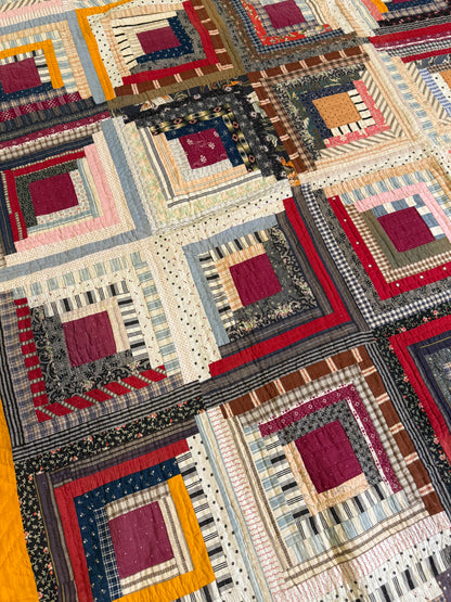 Log Cabin Sunshine and Shadows Quilt