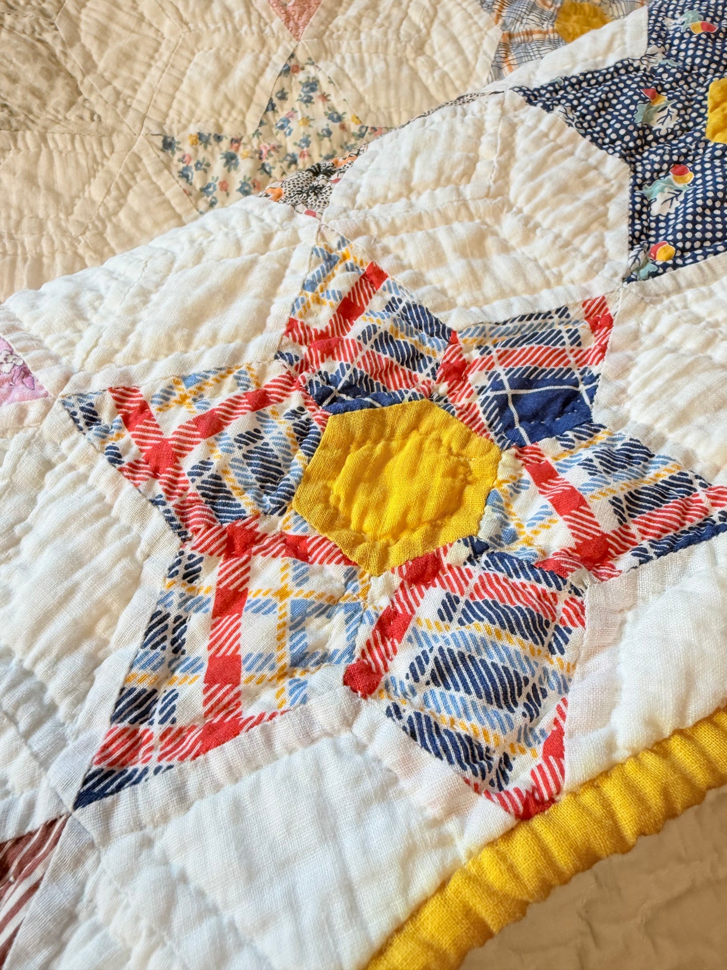 Smaller Scale Six Point Hexagonal Stars Quilt