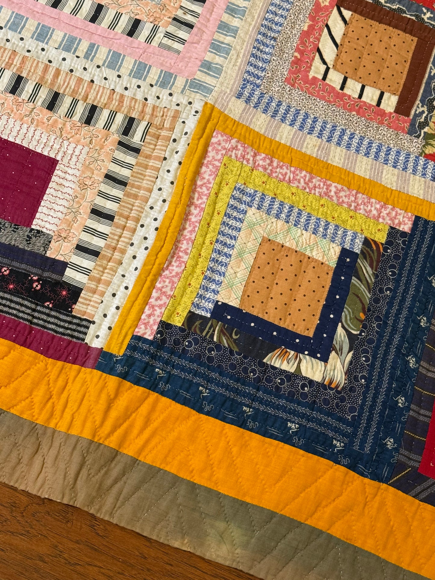 Log Cabin Sunshine and Shadows Quilt