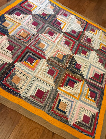 Log Cabin Sunshine and Shadows Quilt