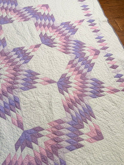 Broken Star Quilt with Border Of Diamonds