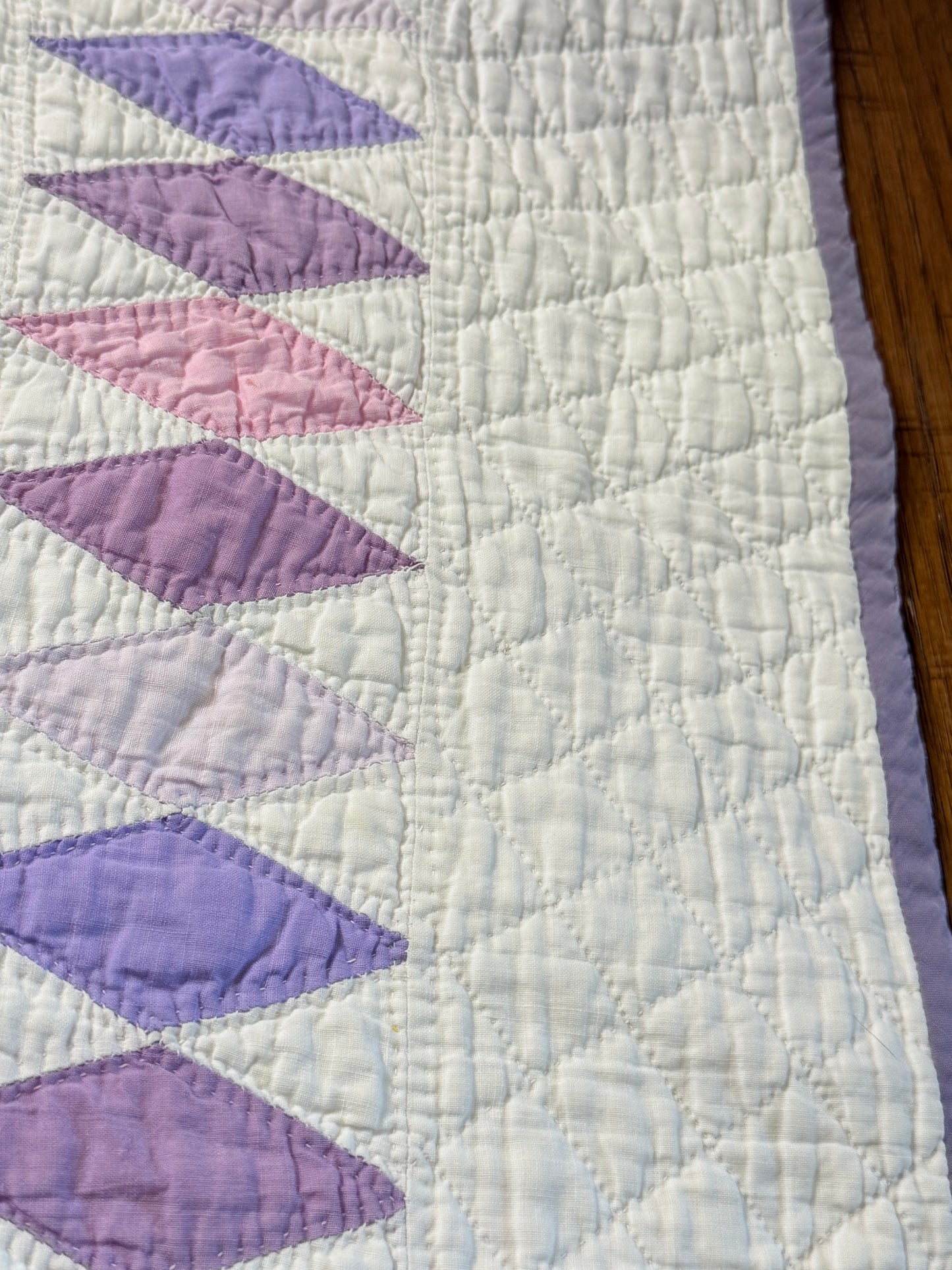 Broken Star Quilt with Border Of Diamonds