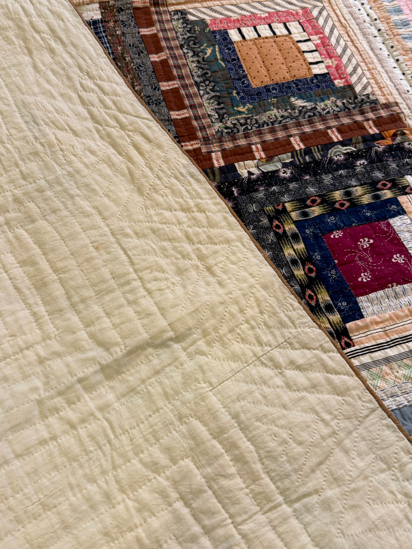 Log Cabin Sunshine and Shadows Quilt