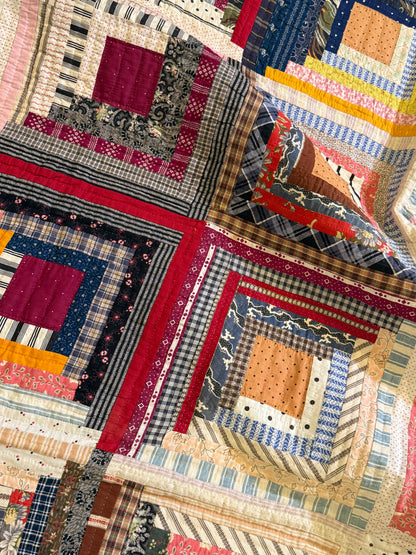 Log Cabin Sunshine and Shadows Quilt
