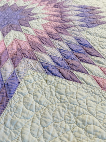 Broken Star Quilt with Border Of Diamonds