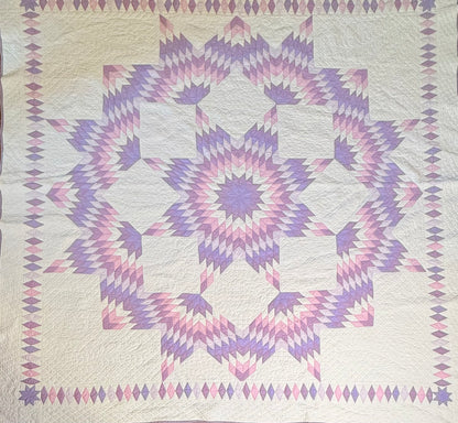 Broken Star Quilt with Border Of Diamonds