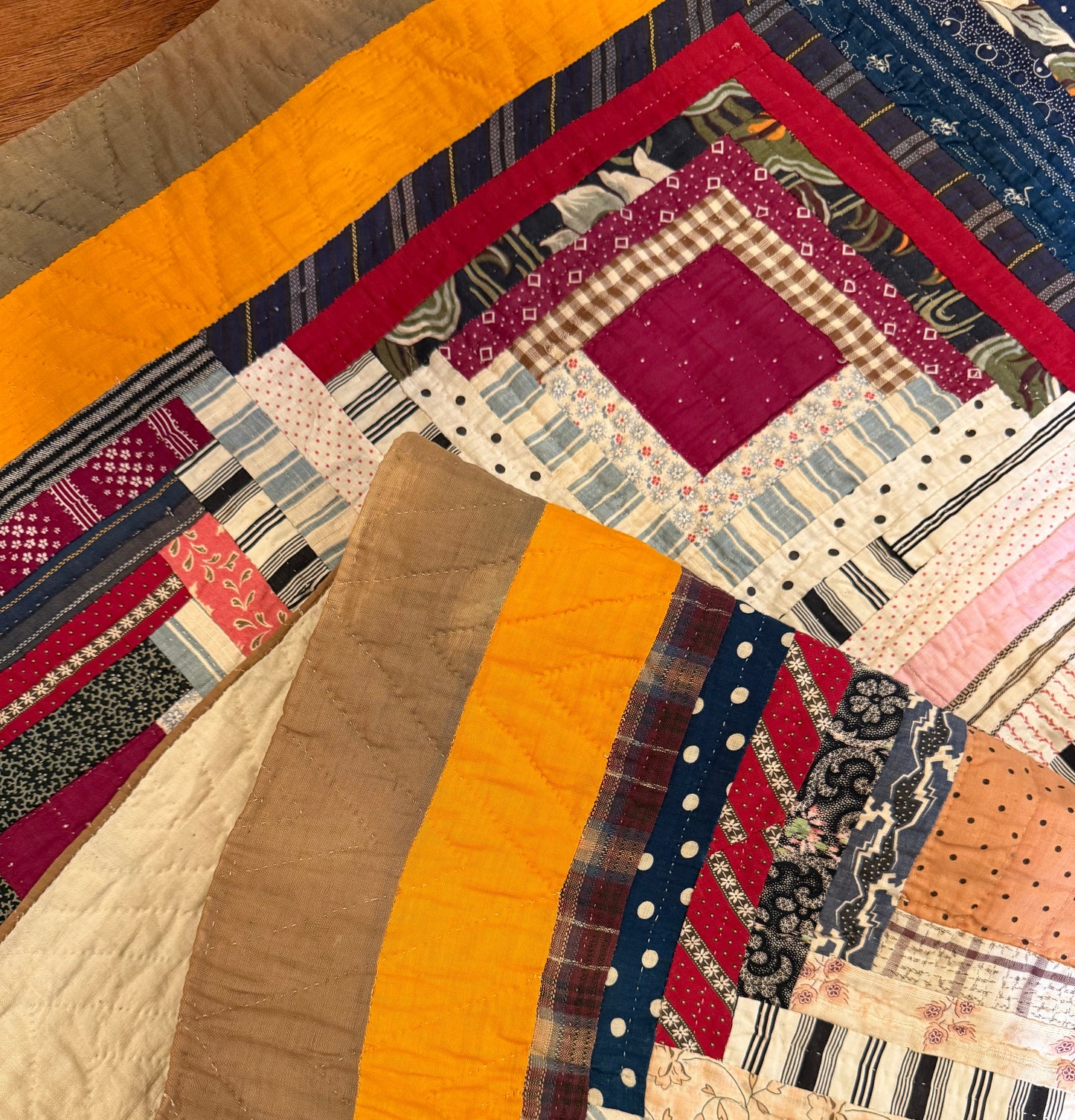 Log Cabin Sunshine and Shadows Quilt