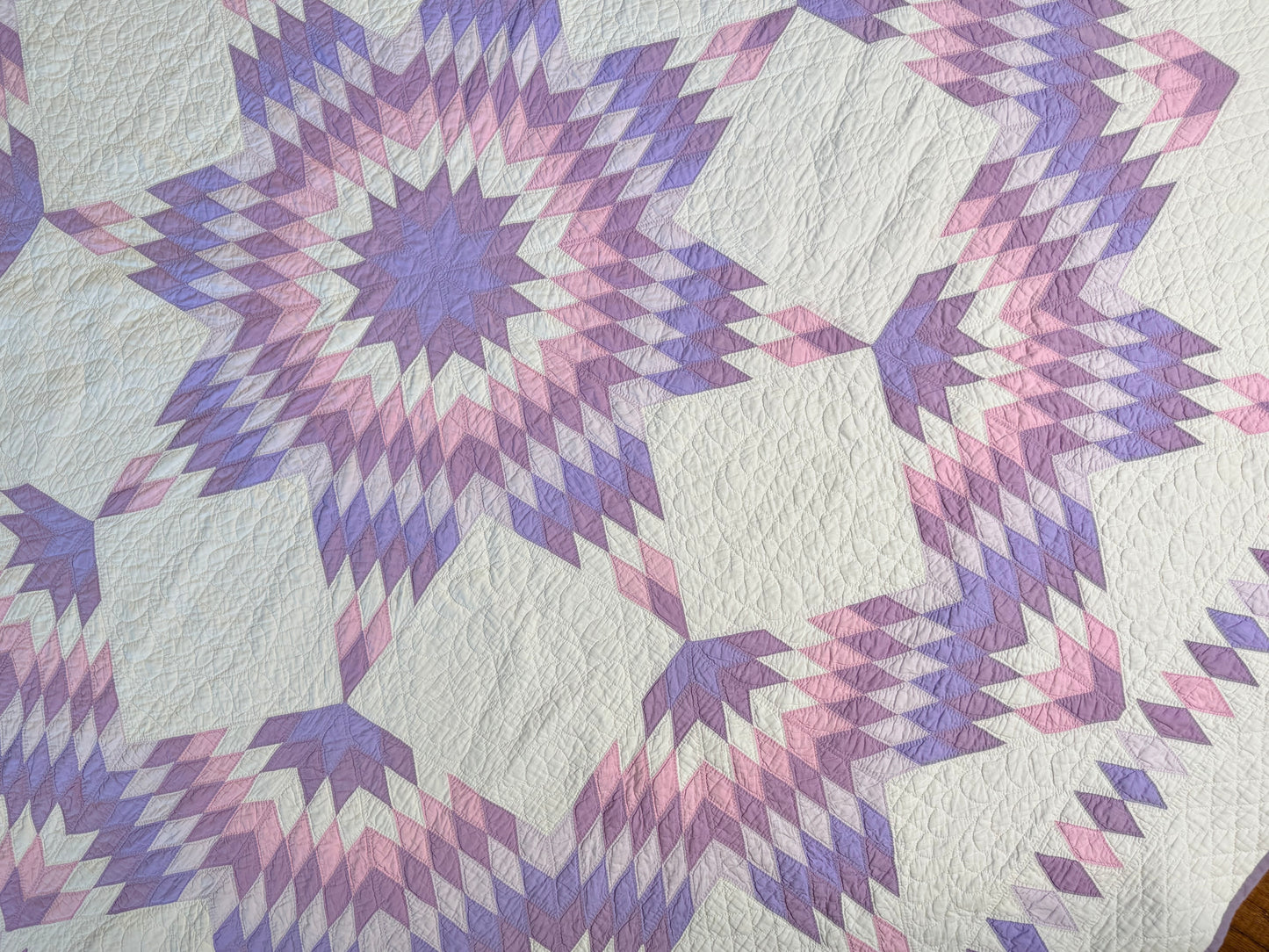 Broken Star Quilt with Border Of Diamonds