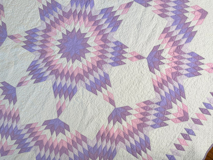 Broken Star Quilt with Border Of Diamonds