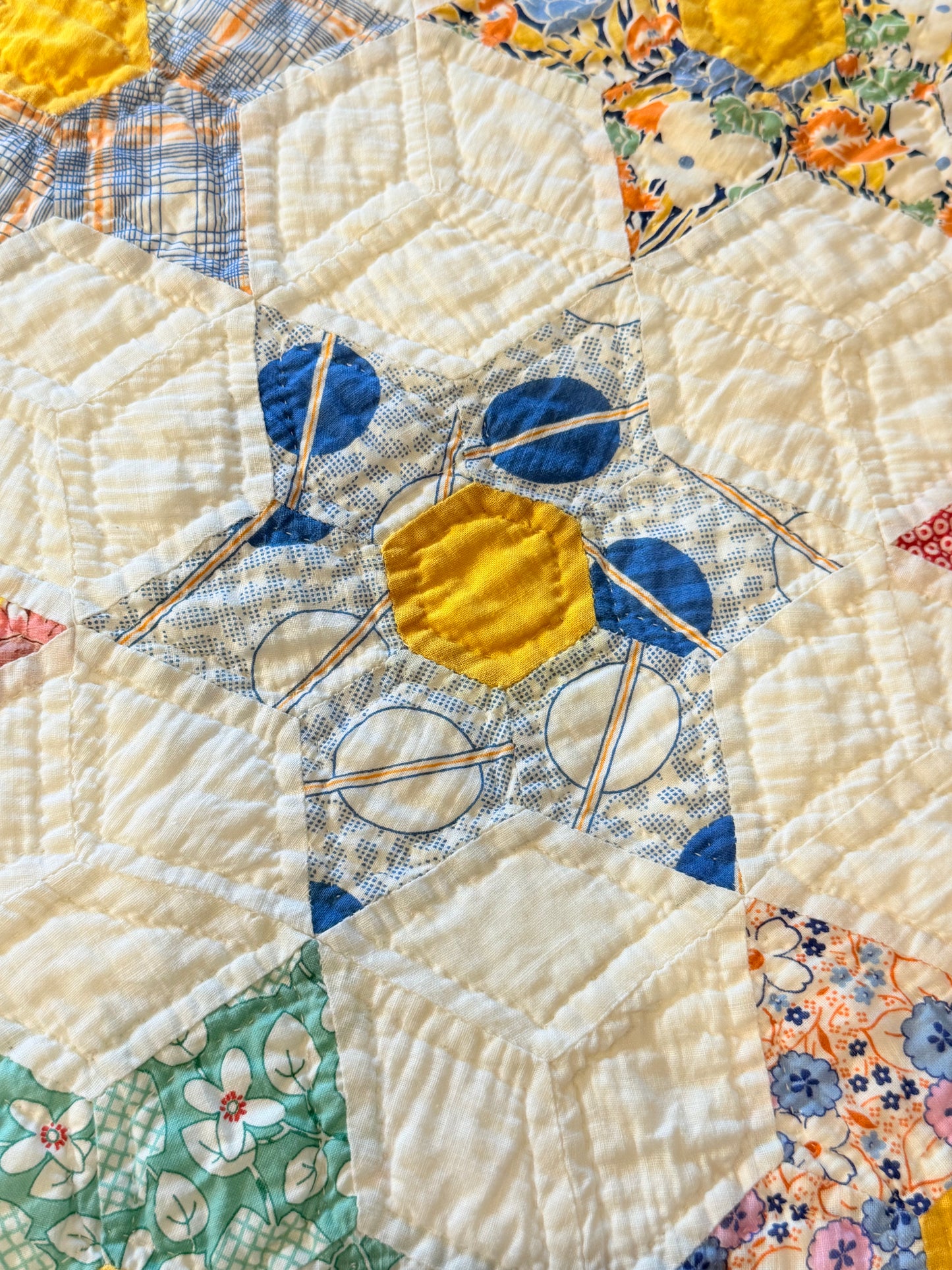 Smaller Scale Six Point Hexagonal Stars Quilt