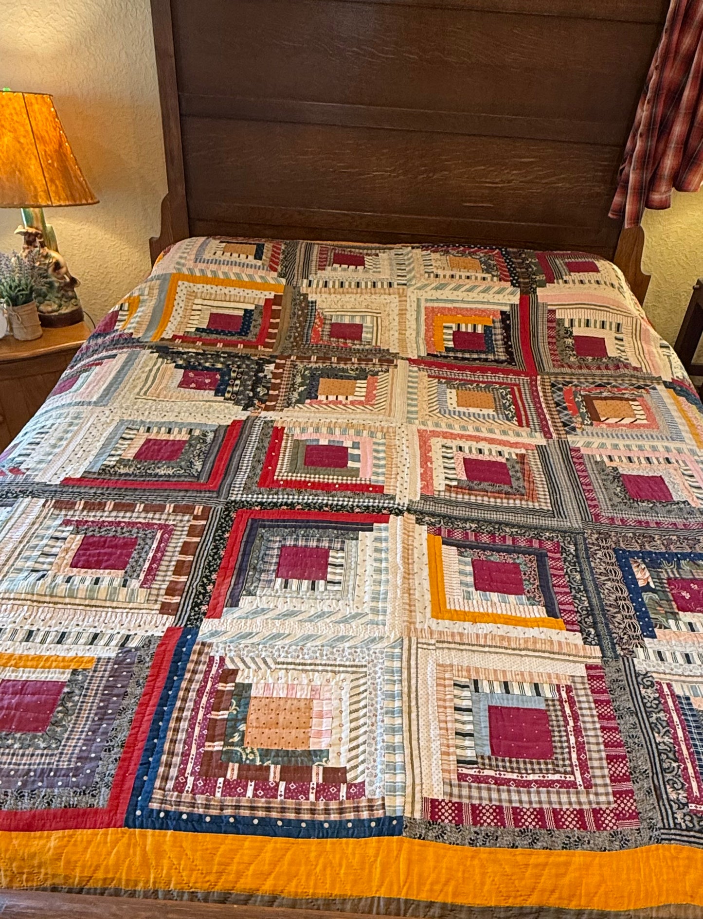 Log Cabin Sunshine and Shadows Quilt
