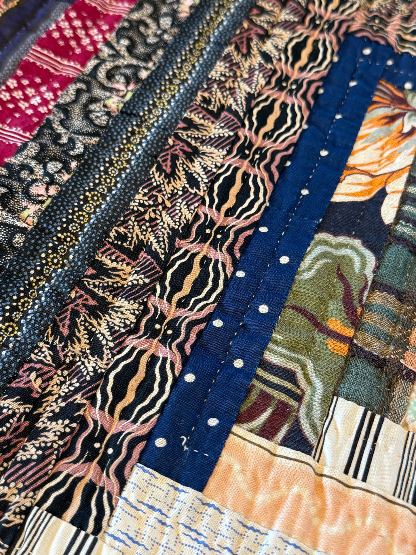 Log Cabin Sunshine and Shadows Quilt