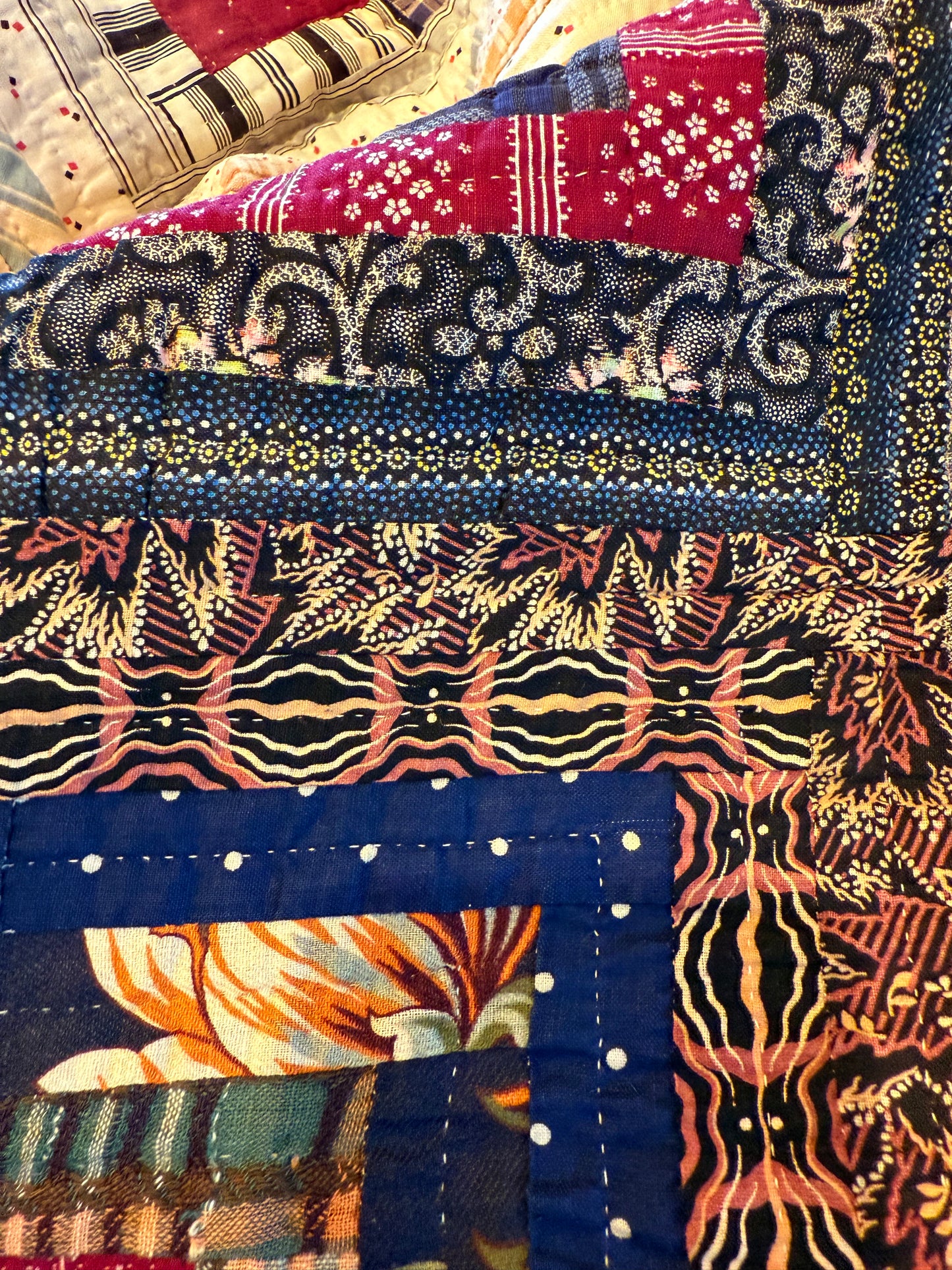Log Cabin Sunshine and Shadows Quilt